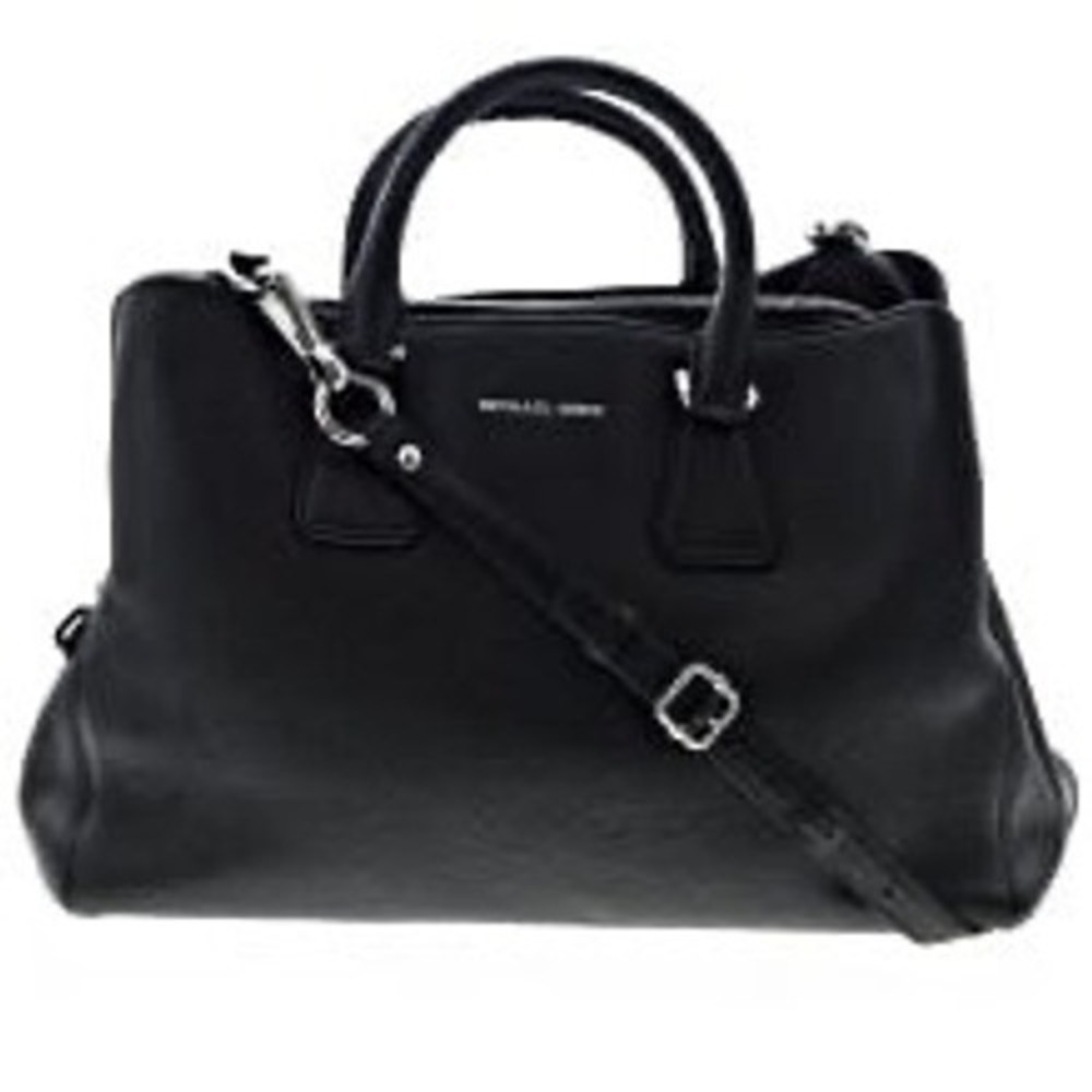Michael Kors Camille Satchel‎ in Black Pebbled Leather